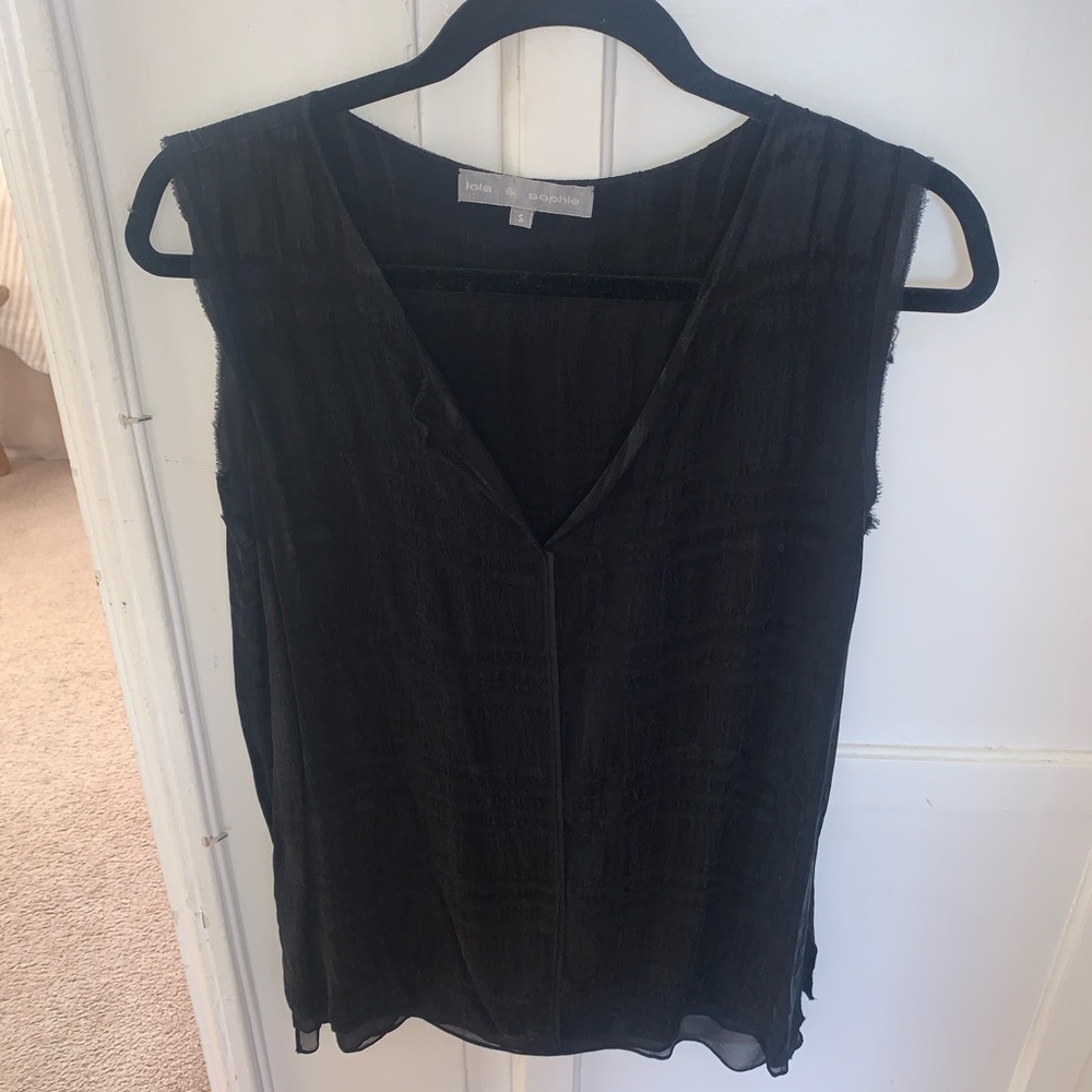Lola & Sophie Black with Plaid Texture Tank